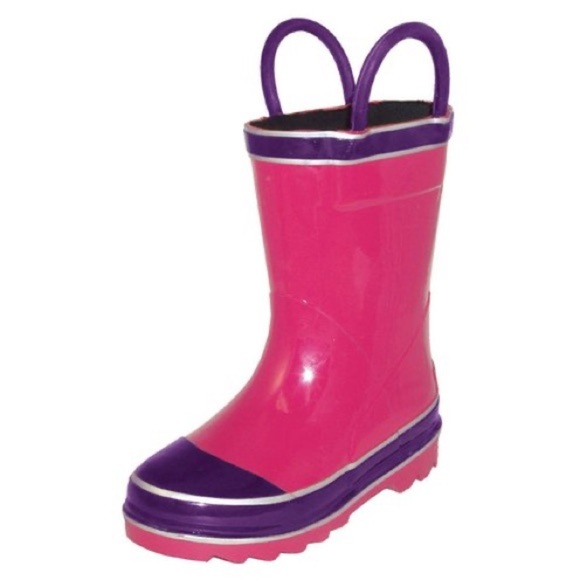 Northside Other - Northside Little Girls' Classic Solid Rainboot Pink / Purple Slip On Size 12 NEW